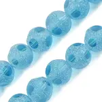 Frosted Transparent Glass Beads Strands