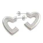 Brass Pave Cubic Zirconia Stud Earrings