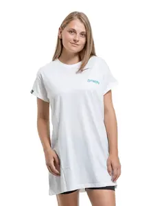 Meatfly dámské šaty Senna White / Graffity Logo | Bílá | Velikost L | 100% bavlna