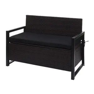 MCW POLY-RATTAN 2MÍSTNÁ LAVICE Hnědá, černá