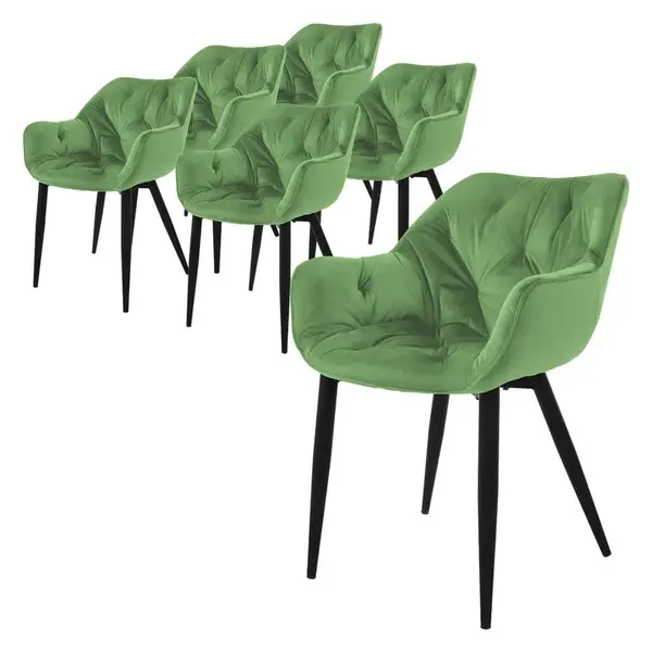 ML-DESIGN JÍDELNÍ ŽIDLE, sada 6 ks, šalvějový samet