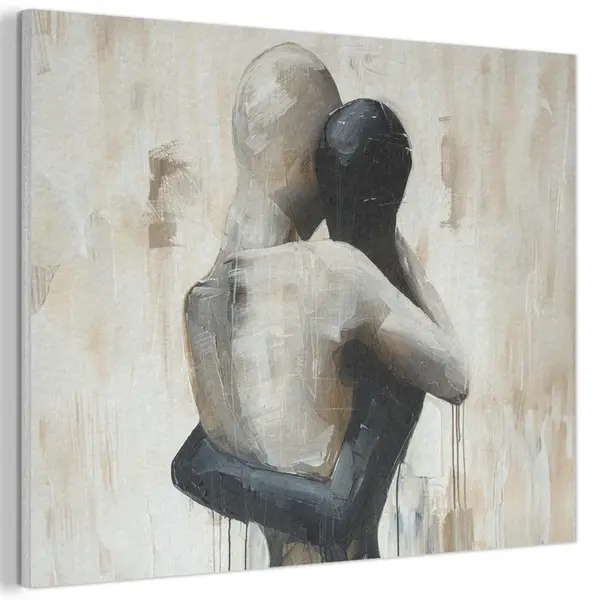 MuchoWow AKUSTICKÝ obraz Abstraktní - Láska - Černobílé - Moderní 80x60 cm
