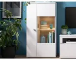 Skříňka s prosklením Rovigo 70 cm, dub nox/bílá