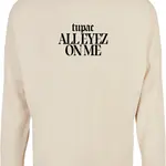 Pánská mikina bez kapuce 2Pac All Eyez on me Tracklist Cut On krémová