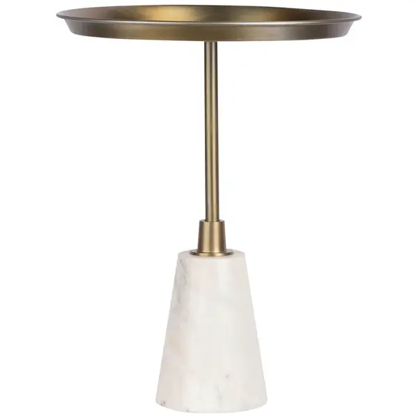 MID.YOU ODKLÁDACÍ STOLEK, bílá, barvy zlata