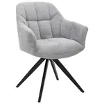 Novel ŽIDLE S PODRUČKAMI, železo, tkaná látka, šedá, černá