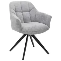 Novel ŽIDLE S PODRUČKAMI, železo, tkaná látka, šedá, černá