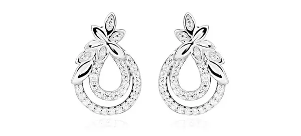 Silver Cat Okouzlující květinové náušnice se zirkony SC382