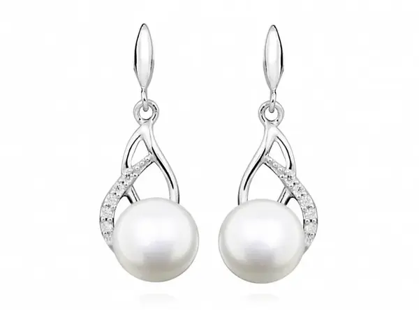 Silver Cat Nežné náušnice s perlou a zirkony SC405