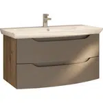 Stylife SKŘÍŇKA S UMYVADLEM, barvy grafitu, barvy dubu, 90 cm