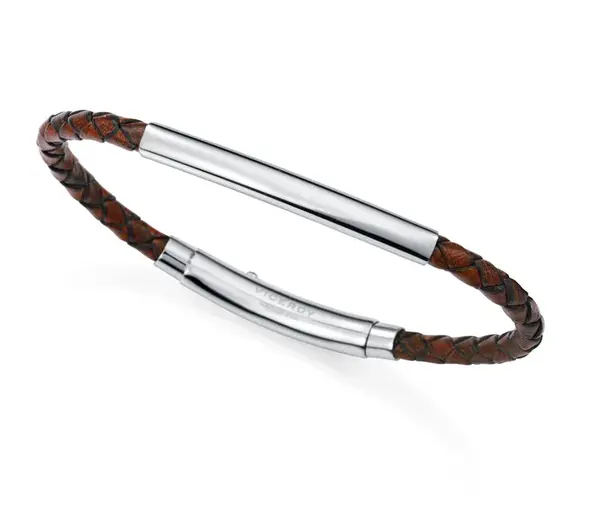 Viceroy Hnědý kožený náramek pro muže Magnum 15163P01011