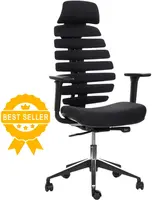 MERCURY kancelářská židle FISH BONES PDH černý plast, černá 26-60, 3D područky