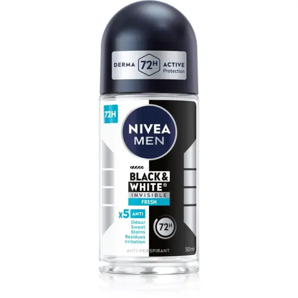 NIVEA MEN Invisible Black & White kuličkový antiperspirant pro muže 50 ml