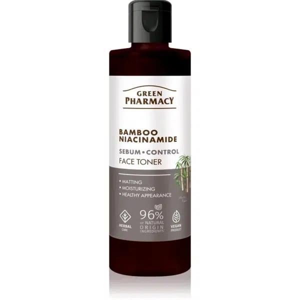 Green Pharmacy Bamboo & Niacinamide Face Toner aktivní tonikum pro mastnou pleť 200 ml