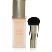 KIKO Milano Holiday Première 24h Lasting Foundation voděodolný tekutý make-up se štětcem odstín 01 Porcelain 28 ml