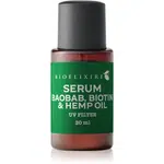 Bioélixire Serum Baobab, Biotin & Hemp Oil sérum pro poškozené a křehké vlasy s UV filtrem 20 ml