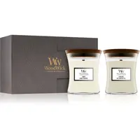 Woodwick Fireside & Linen dárková sada s dřevěným knotem (gift box)