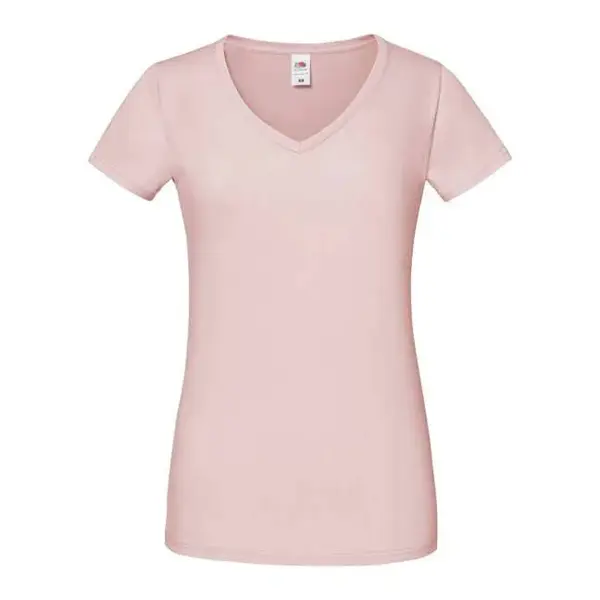 Pudrowa koszulka damska Iconic Vneck Fruit of the Loom