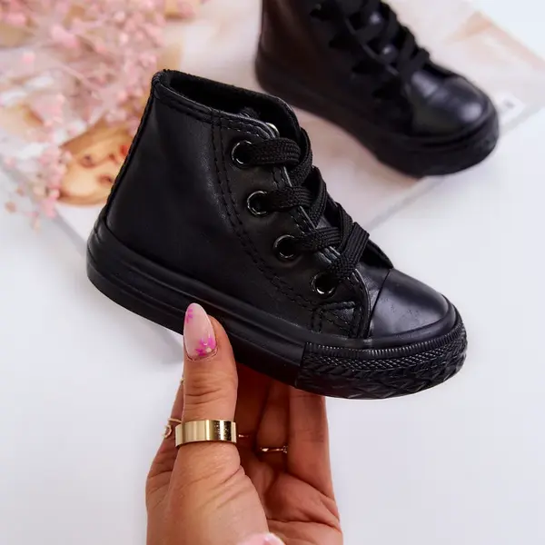 Boto Dětské kožené vysoké tenisky Černá Marney