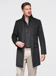 Ombre Unbuttoned men's wool blend coat - graphite