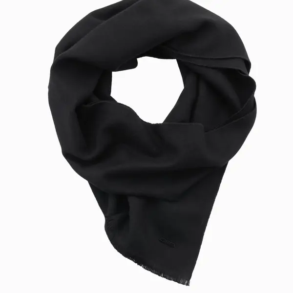 Ombre Monochrome men's scarf with tassels - black