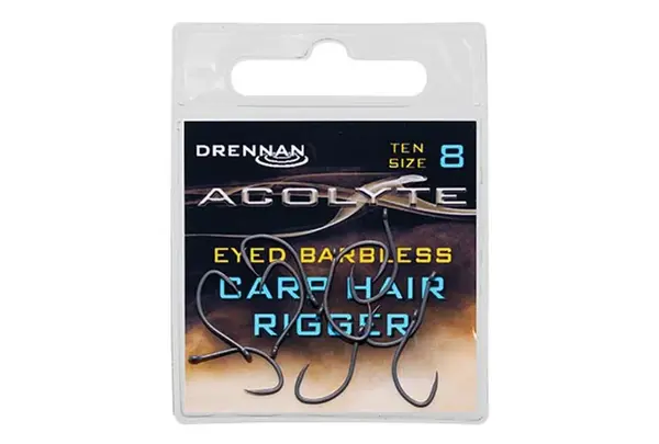 Drennan háčky Acolyte Carp Hair Rigger Barbless vel.8