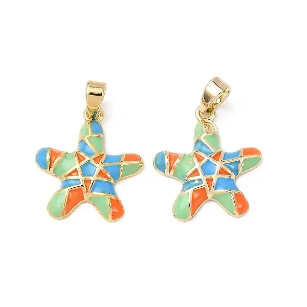 Sea Animals Brass Enamel Pendants