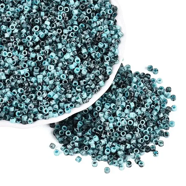 Opaque Picasso Cylinder Glass Beads