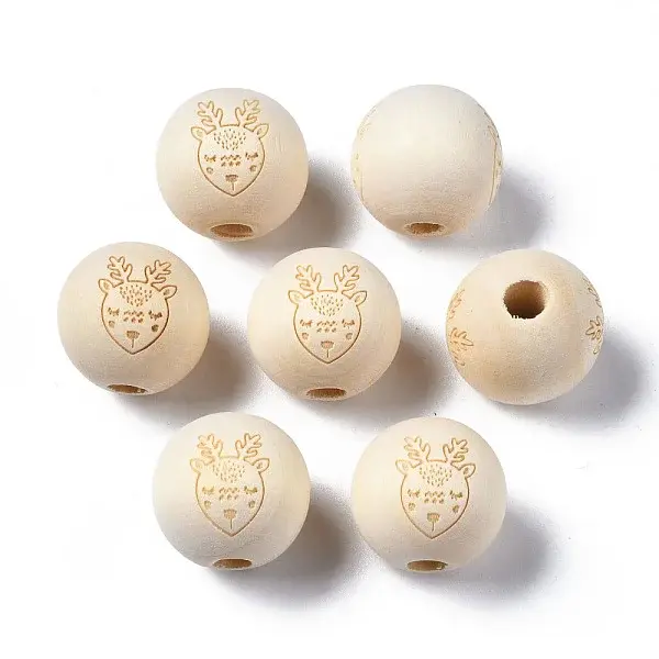 Unfinished Natural Wood European Beads