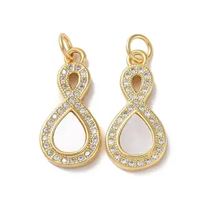 Brass Micro Pave Cubic Zirconia Pendants