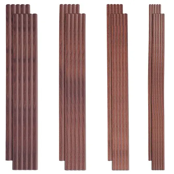32Pcs 4 Styles Black Walnut Wood Craft Sticks
