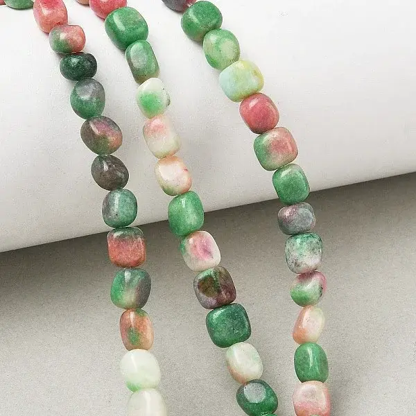 Dyed Natural White Jade Beads Strands