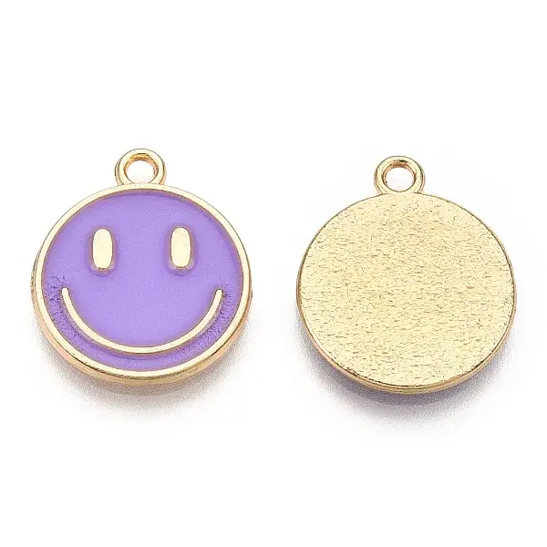 Light Gold Tone Alloy Enamel Pendants