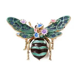 Bee with Flower Enamel Pins