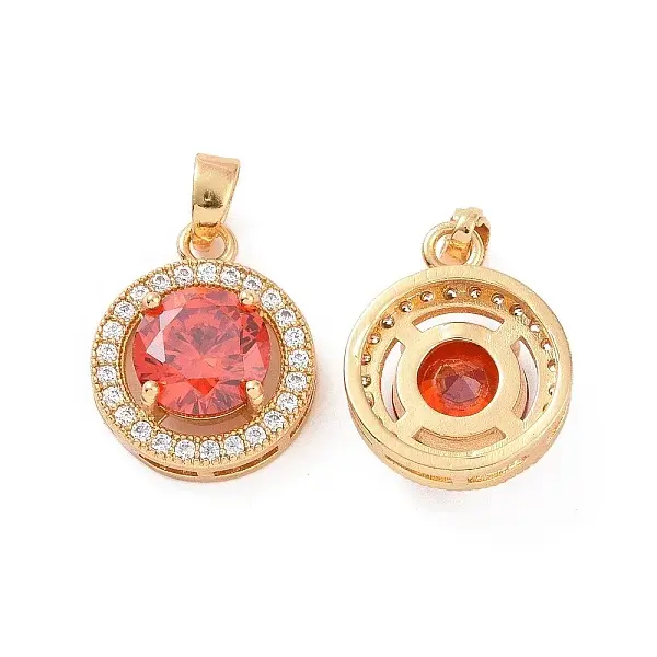 Brass Micro Pave Clear Cubic Zirconia Pendants