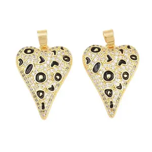 Brass Micro Pave Clear Cubic Zirconia Pendants