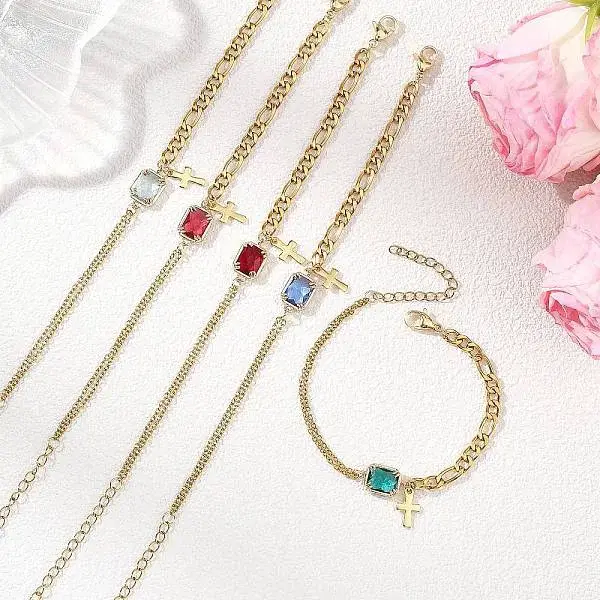 Cross 304 Stainless Steel Charm Bracelets