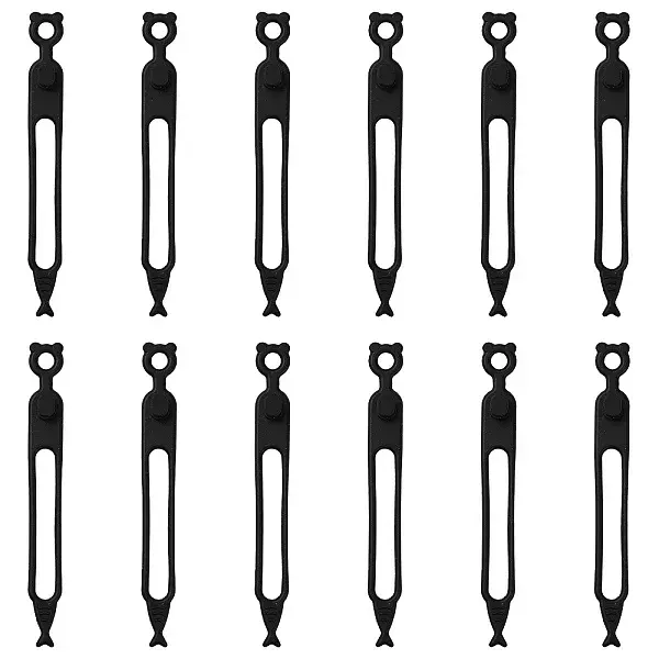 12Pcs Silicone Flexible Cord Organizer