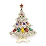 Colorful Christmas Tree Rhinestone Brooch