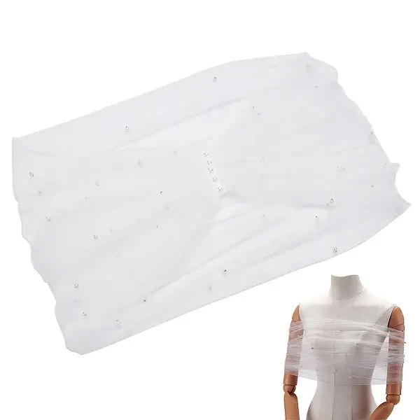 Detachable Pearl Tulle Polyester Shawls