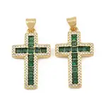 Brass Micro Pave Cubic Zirconia Pendants