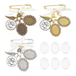 DIY Oval Blank Dome Wedding Bouquet Photo Charms Alloy Brooche Making Kit
