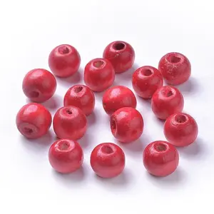 Dyed Natural Wood Beads