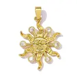 Brass Micro Pave Clear Cubic Zirconia Pendants