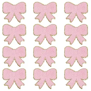 12Pcs Polyester Embroider Thread Iron on/Sew On Patches