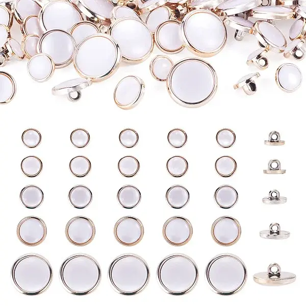 50Pcs 5 Styles Plastic Shank Buttons