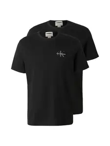 Calvin Klein Jeans Tričko  tmavohnedá / čierna / biela