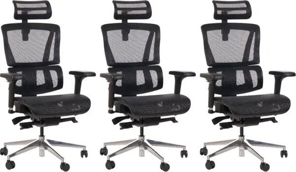 MERCURY 3PACK Ergonomická kancelářská židle LISA černá (3 ks)