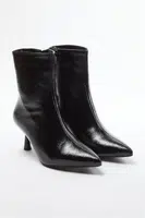 Trendyol Black Zipper Detailed Pointed Toe Thin Heel Women's Boots
