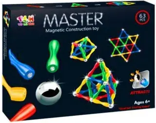 Magnetická stavebnice – 63 kusů